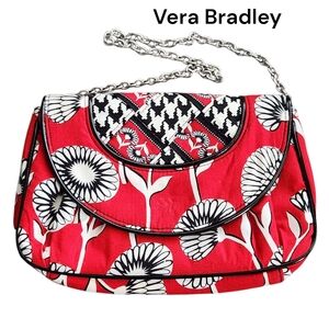 Vera Bradley Shoulder Bag Red Deco Daisy HTF Retired #11673-106